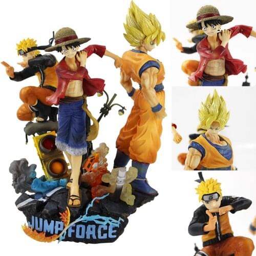 28cm Cartoon Naruto Uzumaki Dragon Ball Goku Luffy Big Style Figurine PVC Decoration Figure Toys