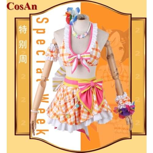 Hot Game Umamusume: Pretty Derby Special Week Cosplay Costume Lovely Sweet Swimsuit Full Set Activity Party Role Play Clothing