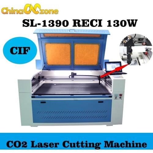 RECI 130W SL1390 CO2 CNC Laser Engraving Cutting Machine & DSP Ruida working system & CW5000 Chiller & Auto Focus & Linear Guide