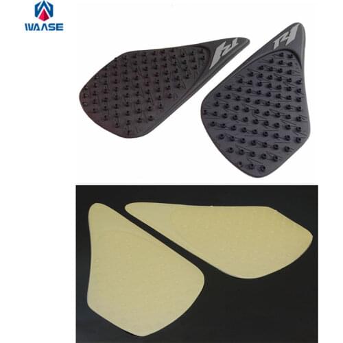 Waase Tank Pad Protector Sticker Decal Gas Knee Grip Traction Pad Side For Yamaha YZF R1 2007 2008