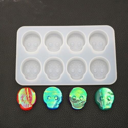 NOT AS LONG diy Crystal Epoxy Mould Skull Mould Mirror Pendant Silicone Mould Resin Mould Creative Handmade Small Jewelry Gift