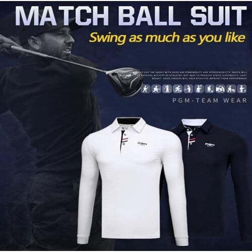 New Golf Clothing Mens Long-sleeved T-shirt Pure Cotton Breathable Golf Autumn and Winter Clothing Competition Training Uniform