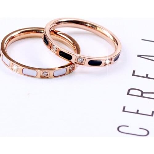 YUN RUO 2019 New Arrival Fashion Shell Crystal Rings Rose Gold Color Fashion Titanium Steel Jewelry Woman Birthday Gift Not Fade