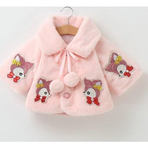 Baby Girls Winter Coats Warm Faux Fur Fleece Girls Coat Children Jacket Baby Outerwear Fashion Kids Jacket Toddler Girl Clothing