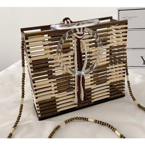 Casual Women Bamboo Handbags High Quality Ladies Small Purse Shoulder Bag Designer Female Crossbody Bags for Women Messenger Bag