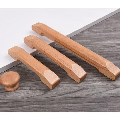 Chinese Style Solid Wood Furniture Handles Wardrobe Door Pulls Cupboard Drawer Knob Living Room Wine Cabinet Knobs and Handle