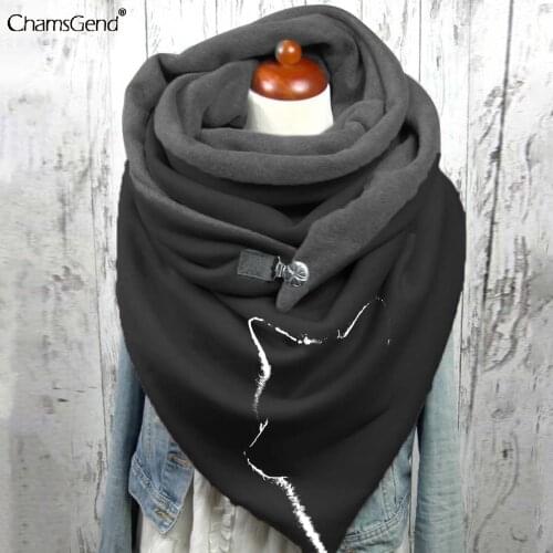 Womens Winter Warm Scarf with Buckle Clasp Female Plaid Dandelion Printing Pashmina Shawl Scarves Warm Neck Wraps