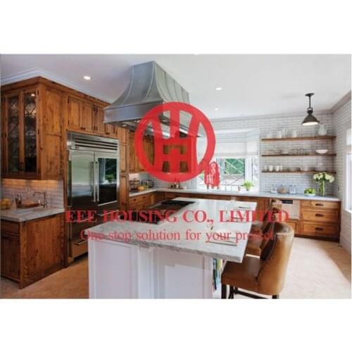 Modern elegant solid wood kitchen cabinet with excellent design and quality shipping by sea