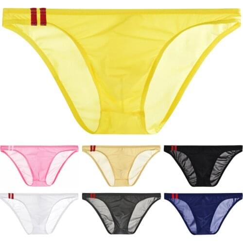 Sexy Underwear Men Transparent Ultra-thin Panties Mens Breathable See Through Briefs Male Mesh Summer Slip Underpants