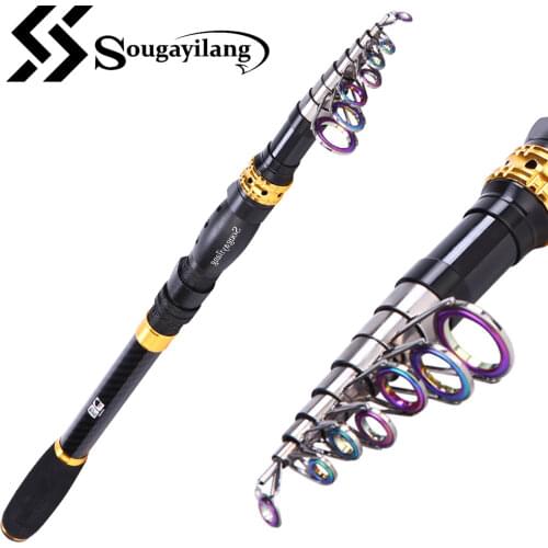 Sougayilang 1.8m-3.3m 99% Carbon Fiber Telescopic Fishing Rod Spinning Fishing Rod Portable Lure Fishing Rod Tackle De Pesca
