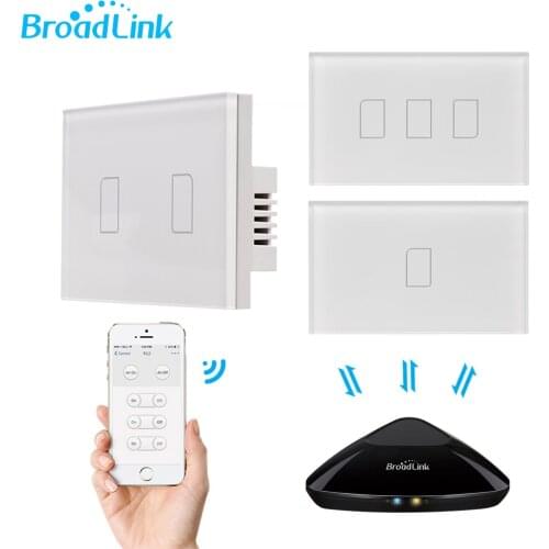 Broadlink TC2 US Standard 1/2/3 Gang 110V 220V Light Switch Modern Design White Touch Panel Wifi Smart Control Via RM Pro