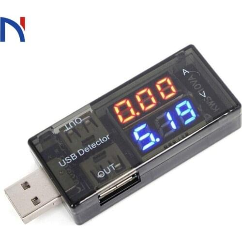 3-7.5V Dual USB Current Voltage Charging Detector Tester Red Blue Battery Voltmeter Ammeter Charger Doctor