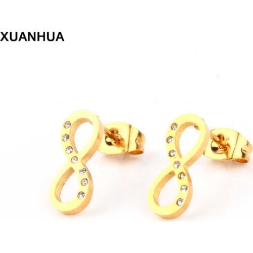 XUANHUA Wholesale Stainless Steel Digital Earring Fashion Jewelry Brincos Jewellery Stud Earrings For Women Jewelry earings 2019
