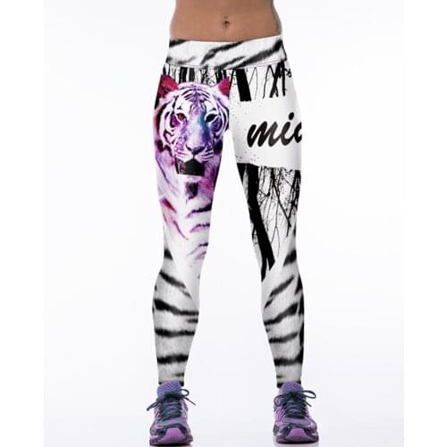 High Waist Women Yoga Pant Elastic Sport Legging Fitness Capris Tiger Stripes 3D Print Quick Dry Sweatpants Running Gym Jeggings