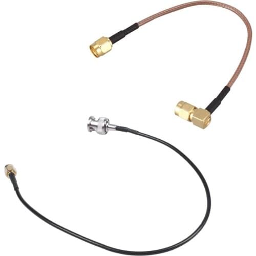 1Pcs 12.8 inch RF Pigtail Cable SMa Male To BNC Male Adapter Connector & 1Pcs 6 inch SMa Male To SMa Right Angle Male Plug Jumpe