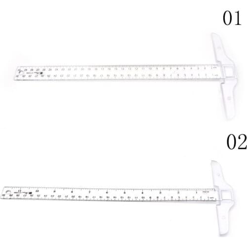 1 Pcs T Square Ruler 30cm Plastic Straight Ruler Measure Tool T Shape Ruler Clear Transparent Measurements