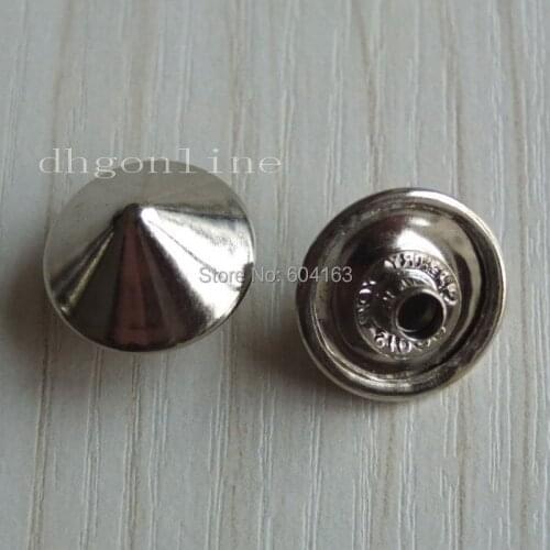 100 PCS 25mm 1'' Cone Cap Rapid Rivets Stud for bag shoes clothes Leather Nickle