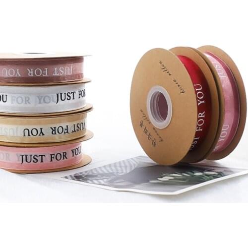 2.5cm 1 inch JUST FOR YOU Organza Wired Sheer Ribbon for Floral & Craft Decoration Chiffon Ribbons