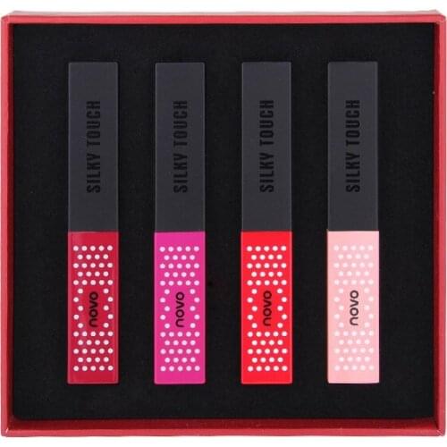 4 Pcs Set Lipstick Moisturizing Sexy Modification Soft Mist Texture Charming Thin Smooth Refreshing Full Long Lasting Coloring