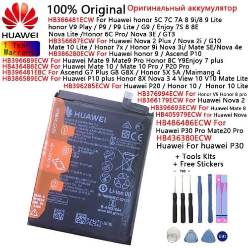 Huawei Original Battery For Huawei honor 7C 7A 8 9 9 lite/10 9i V9 Play P9 GT3 Nova 2 3 4 2i Ascend P10 P20 Mate 8 9 10 /10 Pro