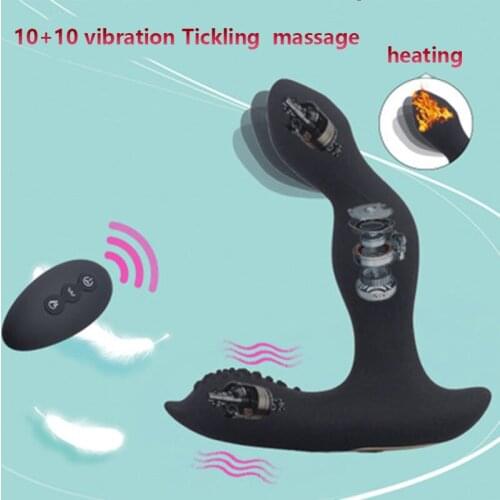 Heating Anal Plug Vibrator Male Prostate Massager Tickling G-Spot Stimulator Wireless Remote Butt Plugs Machine Sex Toys For Man