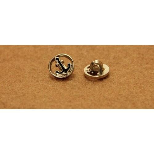 Free shipping 20pcs/lot Navy wind of black anchor button shirt DIY plastic button 12mm