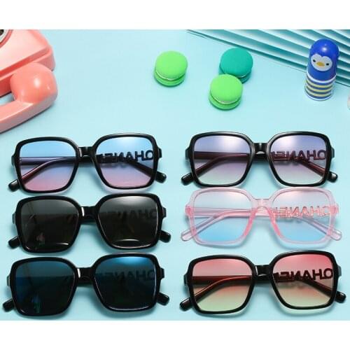 Oversize Square Children Sunglasses Fashion Colorful Gradient Kid Sun Glasses Boy Girl Unisex Vintage Goggle Mirror UV400