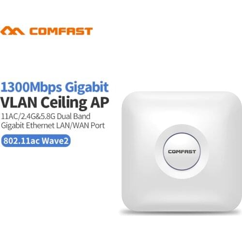 Comfast High Power 1300Mbps Dual Band Wireless Ceiling AP Gigabit WAN LAN Ethernet POE Port Wireless Router Openwrt Amplifier AP
