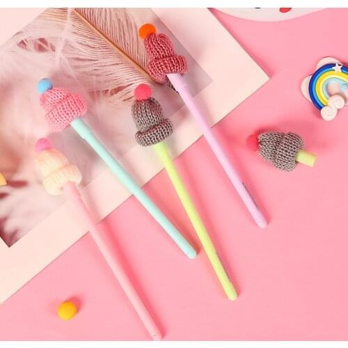 Creative Cute Hat Gel Pen Kawaii black ink Signature Pen Escolar Papelaria School Office Supply Promotional Gift