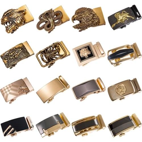 Hi-Tie Luxury Brand Belt Buckles for Men Cowboy Belt Buckle Automatic 3.5cm Width Designer Metal Gold Buckles without Belt