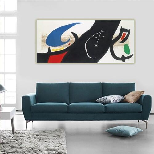 Joan Miro《Maja negra》Abstract Canvas Oil Painting Artwork Poster Picture Wall Hanging Decor Home Living Room Decoration