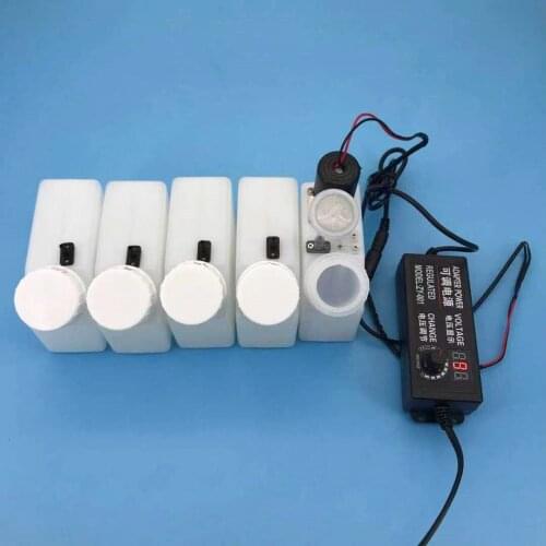 1Set 250ml 5Colors CMYKW DTF Ink Tank with stirring motor air filter for eco solvent printer with speed adjustment adapter