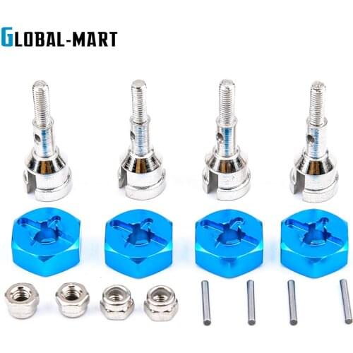 Wheel Conversion Set Axle & 12Mm Hex Dive Hub Turn 1/10 on Road for 1/18 A959 A969 A979 A959B A969-B RC Car Upgrade Parts