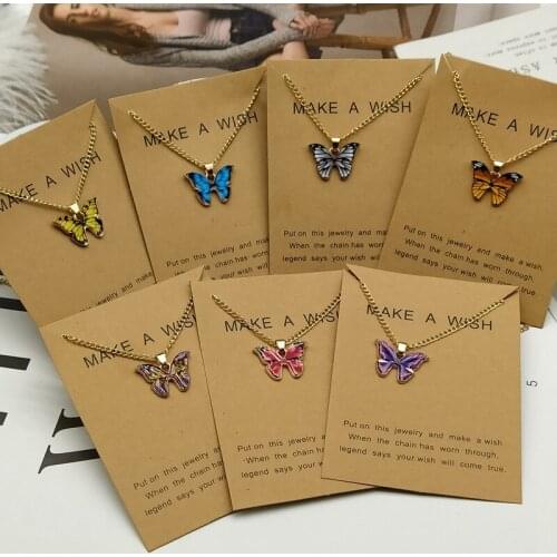 Korean Elegant Fashion Cute Butterfly Pendant Necklace for Women Golden Color Statement Necklace Jewelry Gifts Dropshipping