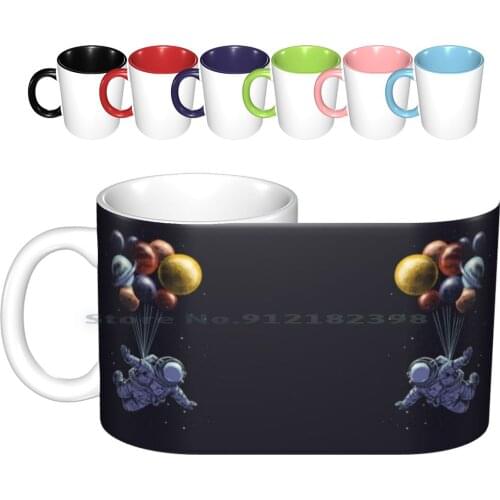 Space Travel Ceramic Mugs Coffee Cups Milk Tea Mug Astronomy Outer Space Solar System Galaxy Sky Colorful Moon Sci Fi Science