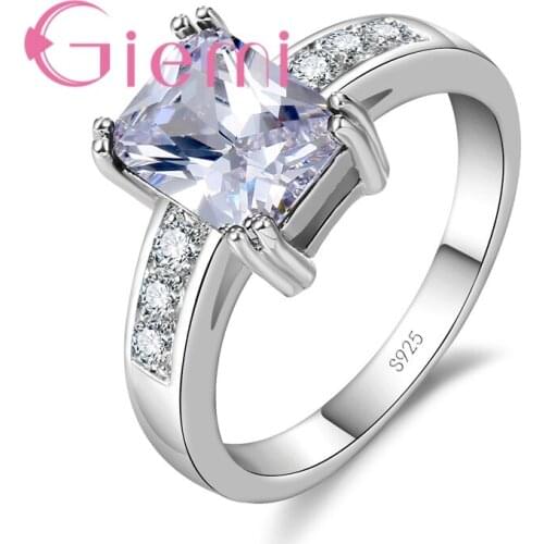 Wholesale Square Water Simple Spar Ring For Women With Dresses Wedding Ceremony JewelryCubic Zirconia