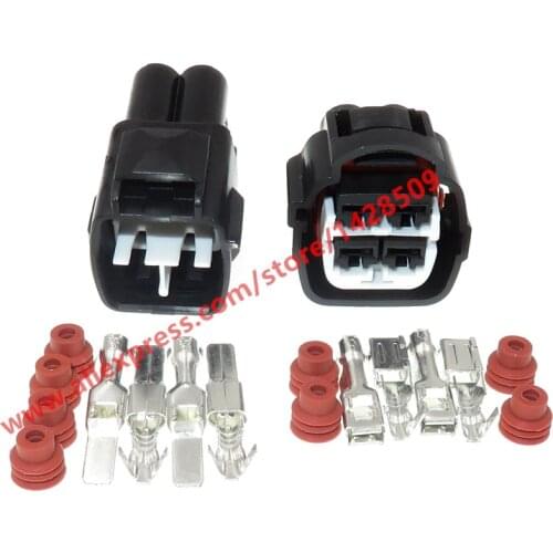 10 Sets 4 Pin Auto Headlight Light Socket Oxygen Plug Fan Sockets Connector For Ford Toyota 7283-7041-30 7283-7041-40