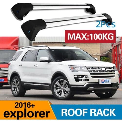 SHITURUI For FORD explorer 2016 2017 2018 Serultra quiet truck roof bar car special aluminum alloy belt lock