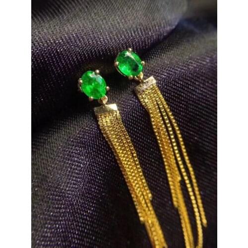 Luxury Natural And Real 925 Sterling Silver Emerald Earring For the Party