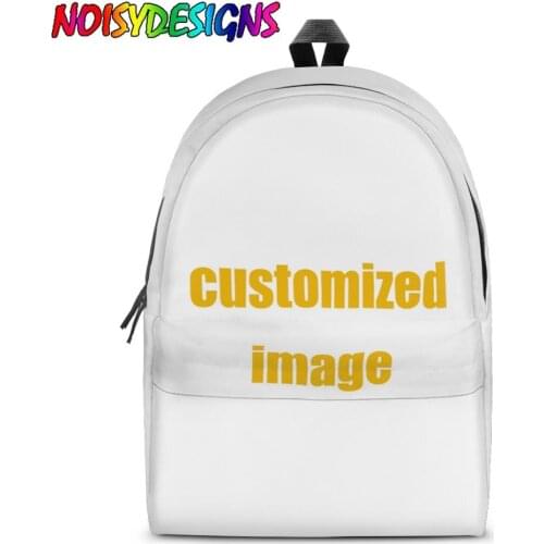 NOISYDESIGNS Customized Image Logo High School Backpack Travel Bags Children School Bag Big Capacity Book Bag Kids Drop shipping