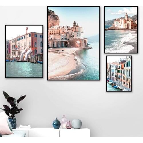 Nordic Modern Style Urban Architecture Canvas Oil Painting Posters and Prints Home Decoration Living Room Bedroom Wall Paintings