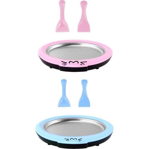 Rolled Ice Cream Maker Rectangle Anti Griddle Pan with 2 Spatulas for Healthy Fried Ice Yogurt Machine Pan