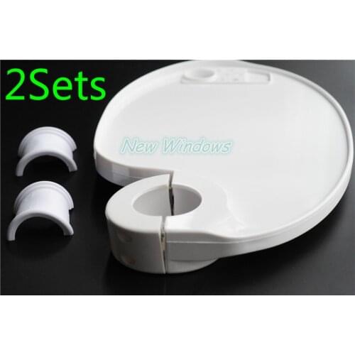 Dentist Chair Plastic Post Mounted Tray Table Chair Accessories 2Sets