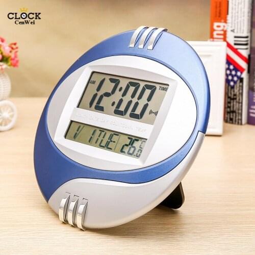 LED Electronic Clock LCD Moderne Calendar Temperature Display Digital Wall Watch Mute of Home Office Decoration
