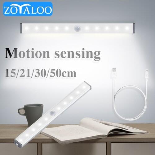 Zoyaloo LED PIR Motion Sensor Under Cabinet Light Magnetic Closet Lights Motion Sensor Closet Lamp Kitchen Wardrobe Night light