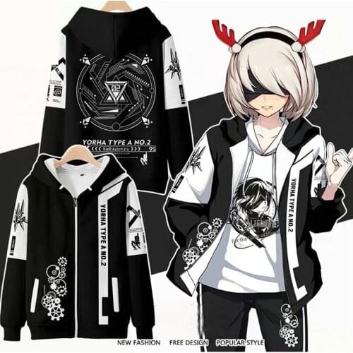 Game NieR:Automata 3D Print Fall Winer Suit Zipper Hoodies Sportswear sweater Women/Men The hooded sweatshirt kimono