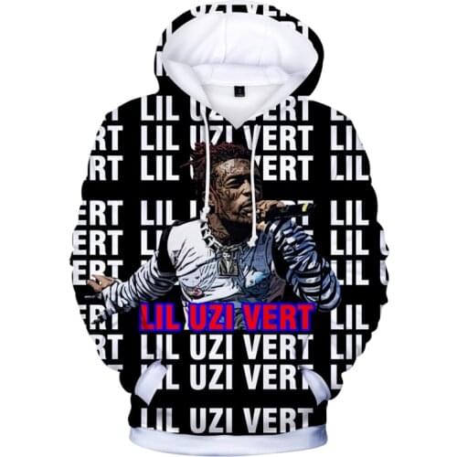 Mens High Street Hooded Hoodies Rapper Lil Uzi Vert 3D Print Sweatshirts Men Women Hip Hop Loose Winter Hoodie