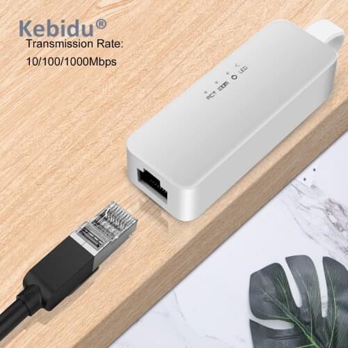 Kebidu USB 3.0 To 1000Mbps Gigabit RJ45 Lan Network Converter USB Ethernet Adapter for Computer Laptop Notebook Mi Box