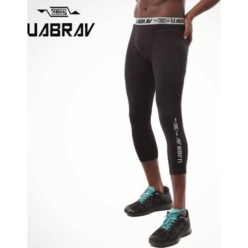 High Quality Men 3/4 Running Tight Pants Jogging Trousers Quick Drying Sport Leggings Fitness Tights Training Gym Pants