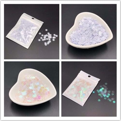 10g/Pack 7mm Snow Sequins PET 3D Nail Art Paillettes Christmas Party Dress Sewing Wedding DIY Handcraft Lentejuelas Accessories